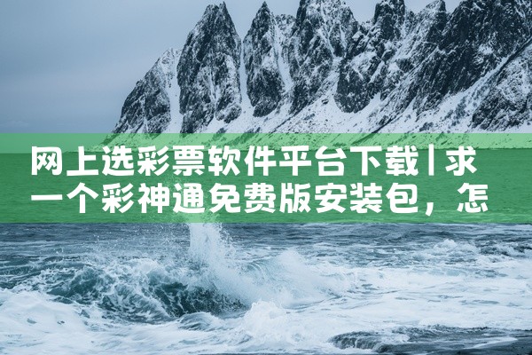 网上选彩票软件平台下载