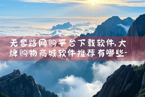 无套路网购平台下载软件