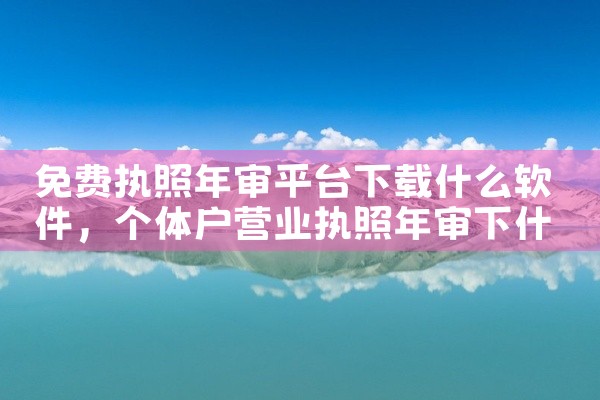 免费执照年审平台下载什么软件