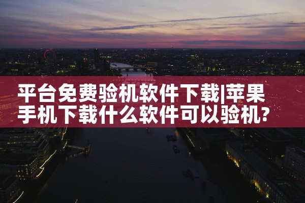 平台免费验机软件下载